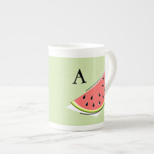 Caneca De Porcelana Melancia Verde - 2 Monograma