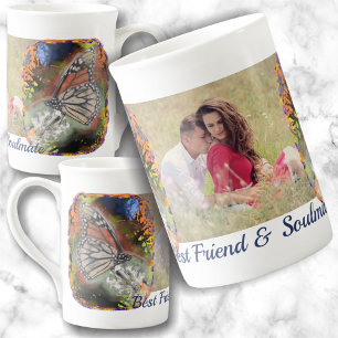 Caneca De Porcelana Melhor Amigo Borboleta & Almas Gêmeas PV02