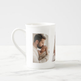 Caneca De Porcelana Melhor Colagem de Fotos do PAI Branco Moderno de T