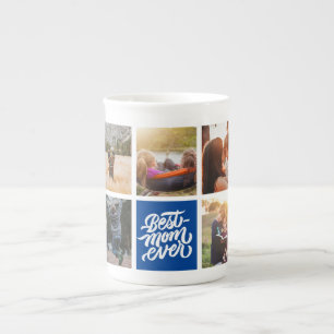Caneca De Porcelana Melhor Mãe Já Personalizada Marinho Azul de Colage