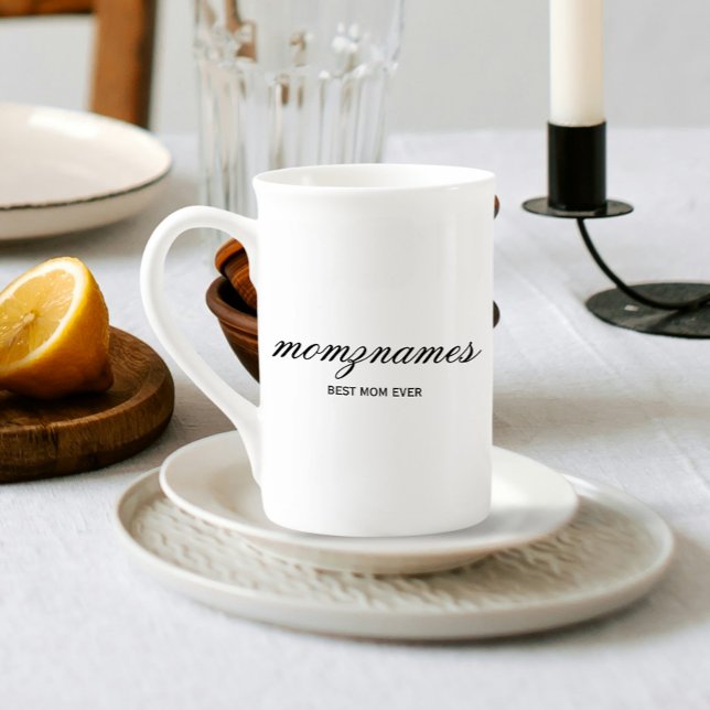 Caneca De Porcelana Melhor Mãe Personalizada Nome De Caligrafia (Criador carregado)