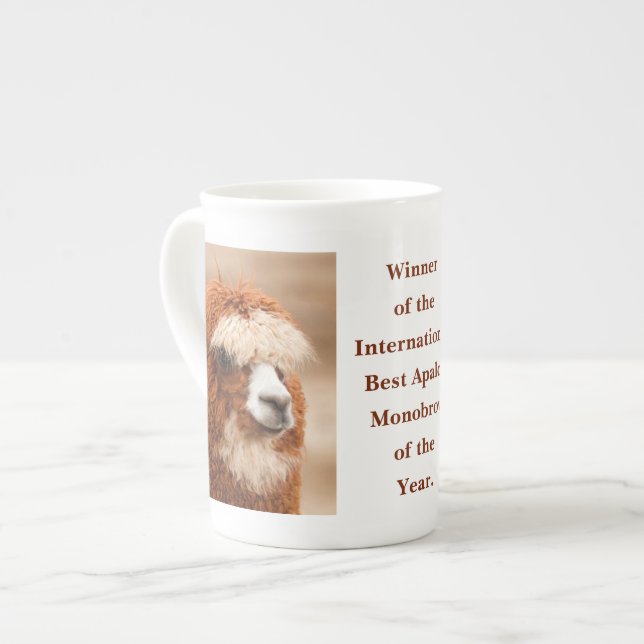Caneca De Porcelana Melhor Sobrancelha Única de Alpaca (Frente Esquerda)