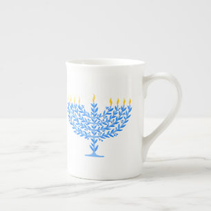 Caneca De Porcelana Menorah