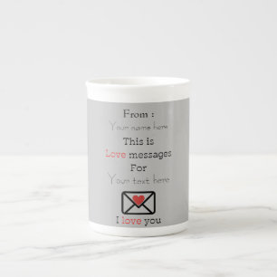 Caneca De Porcelana mensagens de amor, personalize o modelo design