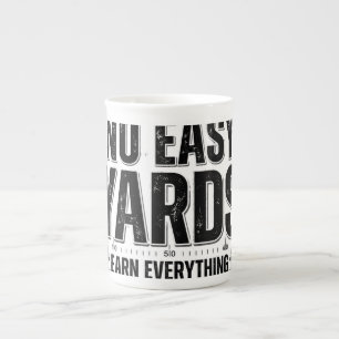Caneca De Porcelana Mentalidade de Futebol Sem Jardas Fáceis Preto Bra
