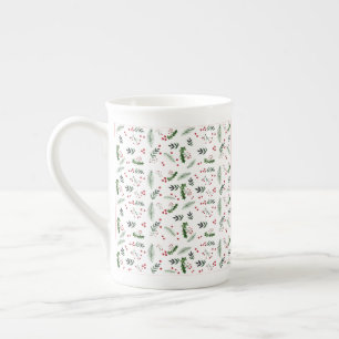 Caneca De Porcelana Merry Christmas Wreath deixa padrão