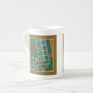 Caneca De Porcelana Mesa de cassino com Chips e Dice