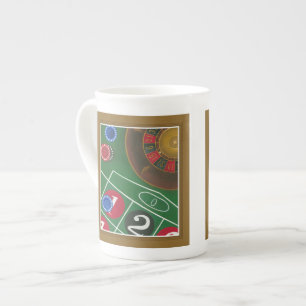 Caneca De Porcelana Mesa de rolha com calhas e rodas