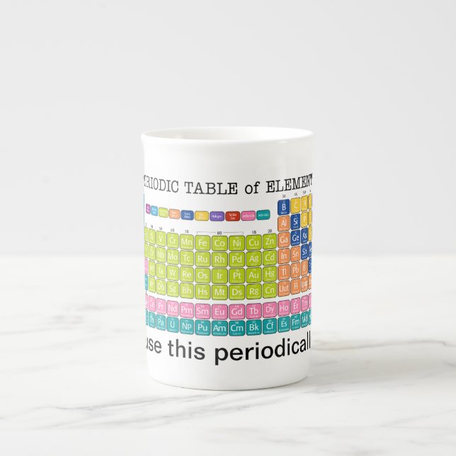 Caneca De Porcelana Mesa Periódica Periódica de Elementos (Frente)