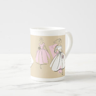 Caneca De Porcelana Moda Noiva Neutral Bridesmaid mug osso china