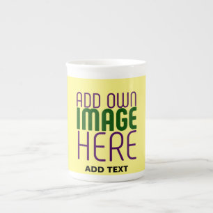 CANECA DE PORCELANA MODELO DE TEXTO DE IMAGEM AMARELO DE PASTEL EDITÁV