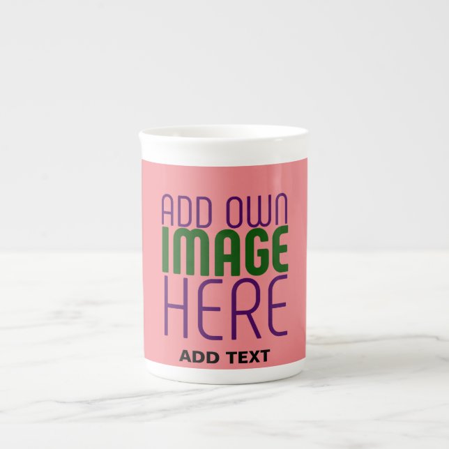 CANECA DE PORCELANA MODELO MODERNO EDITABLE SALMON PINK IMAGE (Frente)