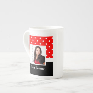 Caneca De Porcelana Modelo vermelho da foto das bolinhas