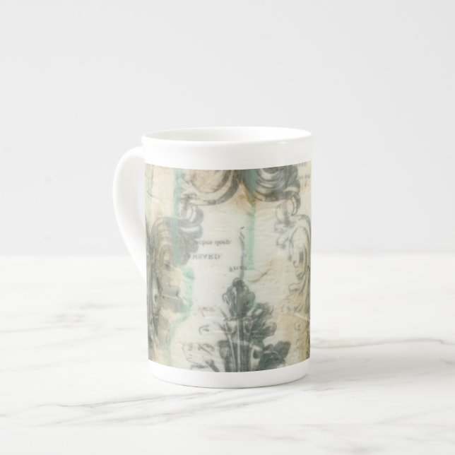 Caneca De Porcelana Modern Fleur De Lis Design (Frente Esquerda)
