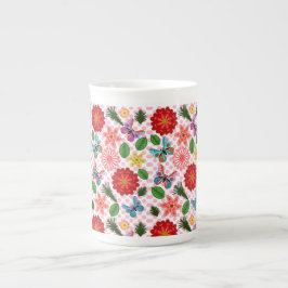 Caneca De Porcelana Modern Spring Garden Butterfly Floral 