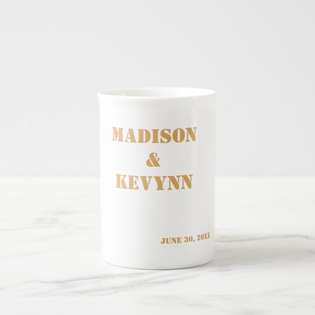 Caneca De Porcelana Moderno e minimalista simples | Casamento Negro Es (Frente)