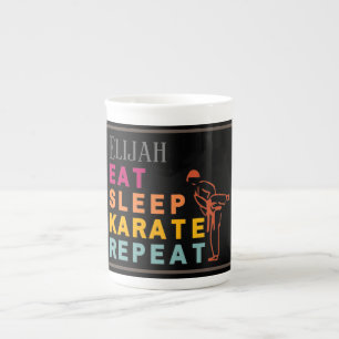 Caneca De Porcelana Moderno Japão Chuta Silhueta Artes Marciais Karate