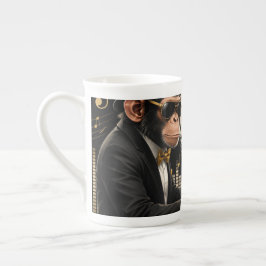 Caneca De Porcelana Monkey Playing Piano Music Poster – I Am Music