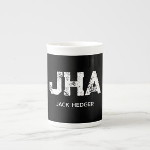 CANECA DE PORCELANA MONOGRAMA DE UMA LETRA BRANCO MINIMALISTA NOME PRE
