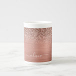 Caneca De Porcelana Monograma Rosa cor-de-rosa com Dourada de metal es<br><div class="desc">Rosa Dourado - Folha cor-de-rosa esbranquiçada Folha metálica Farelo esfregado Largura esmagada Monograma Nome Espresso Café ou Mug. Isto faz o doce e perfeito aniversário de 16 anos, casamento, chá de panela, aniversário, chá de fraldas ou festa de solteira presente para alguém que ama luxo de luxo e estilos quíticos....</div>