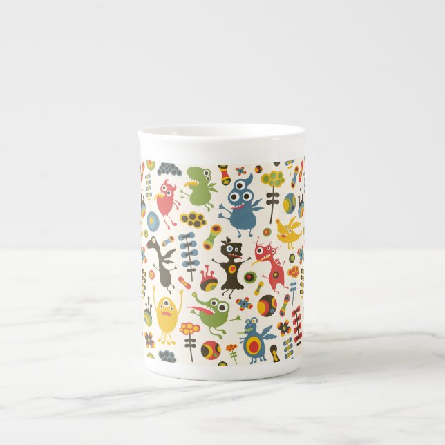 Caneca De Porcelana Monstros Felizes (Frente)