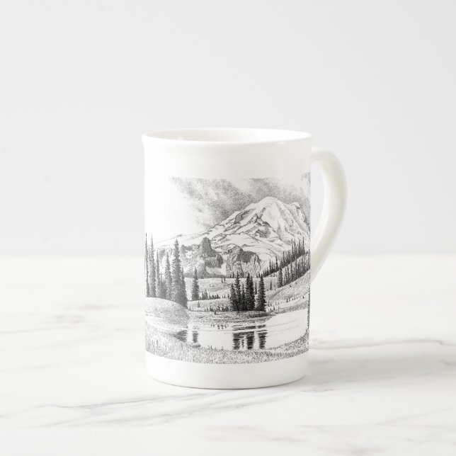 Caneca De Porcelana Monte Rainier, Washington (Frente Esquerda)