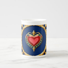 Caneca De Porcelana Motif Cardíaco Enquadrado Pelo ouro Com Design Do