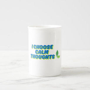 Caneca De Porcelana Motivação Positiva Escolho Pensamentos Calmos