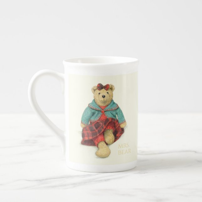 Caneca De Porcelana MR & SRA. BEAR Bone China Mug (Esquerda)