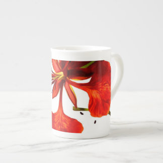 Caneca De Porcelana Mug Bone China Royal Poinciana