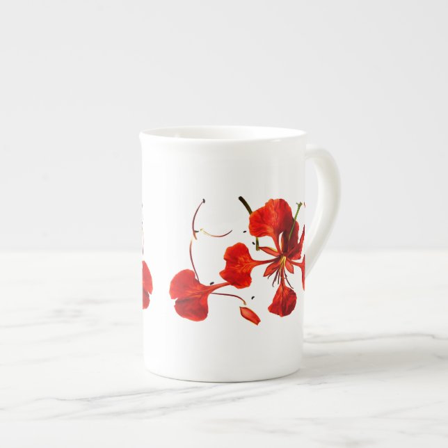 Caneca De Porcelana Mug Bone China Royal Poinciana (Frente Esquerda)