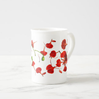 Caneca De Porcelana Mug Bone China Royal Poinciana