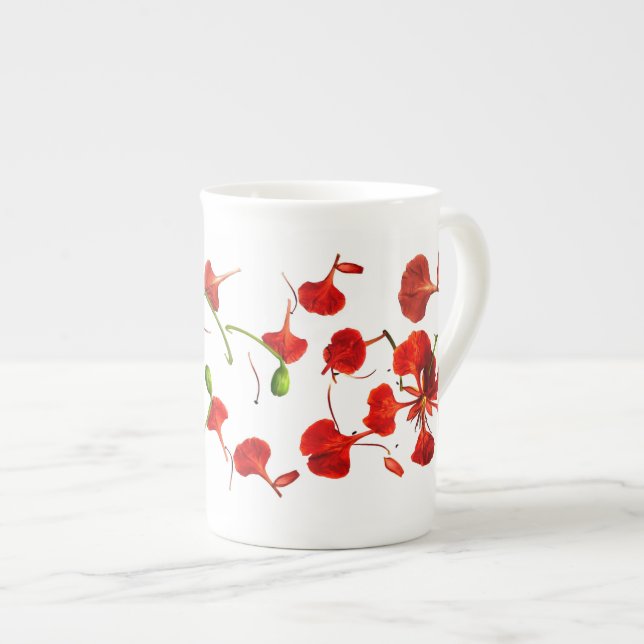 Caneca De Porcelana Mug Bone China Royal Poinciana (Frente Esquerda)