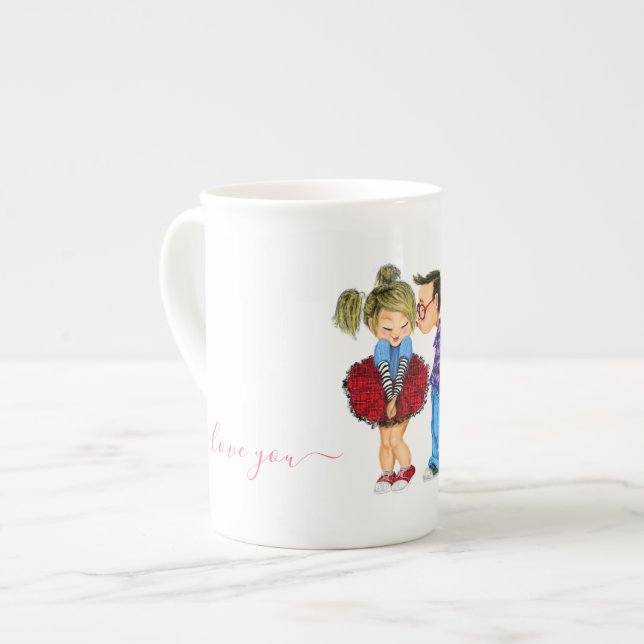 Caneca De Porcelana Mug com Casal Romântico - Amor (Frente Esquerda)
