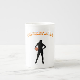 Caneca De Porcelana Mug da Especialidade de Basquete de Menina