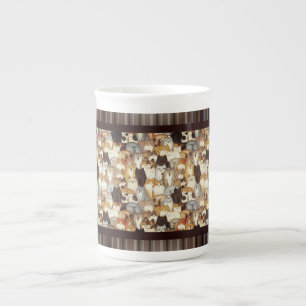 Caneca De Porcelana Mug de Padrão de Gatos Cortos