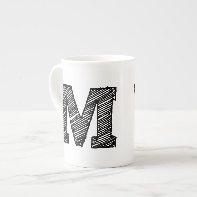 Caneca De Porcelana Mug Monograma: Letra M (Frente Esquerda)