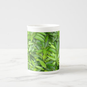 Caneca De Porcelana Muitas folhas verdes bonitas