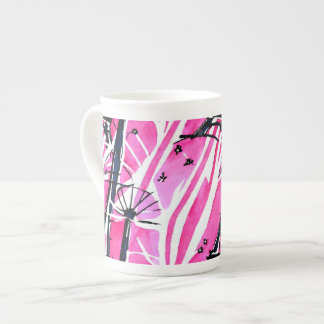 Caneca De Porcelana Na moda cor-de-rosa-d'água inspirada em Paris