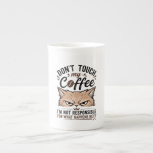 Caneca De Porcelana Não Toquem no Meu Café Camiseta Divertida do Gato 