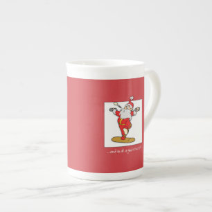 Caneca De Porcelana Natal feliz do exercício da malhação com papai
