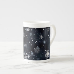 Caneca De Porcelana Natal mágico e tranquilo de inverno do SlipperyJoe