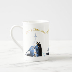 Caneca De Porcelana Natividade Cena Feliz Saudações de Natal