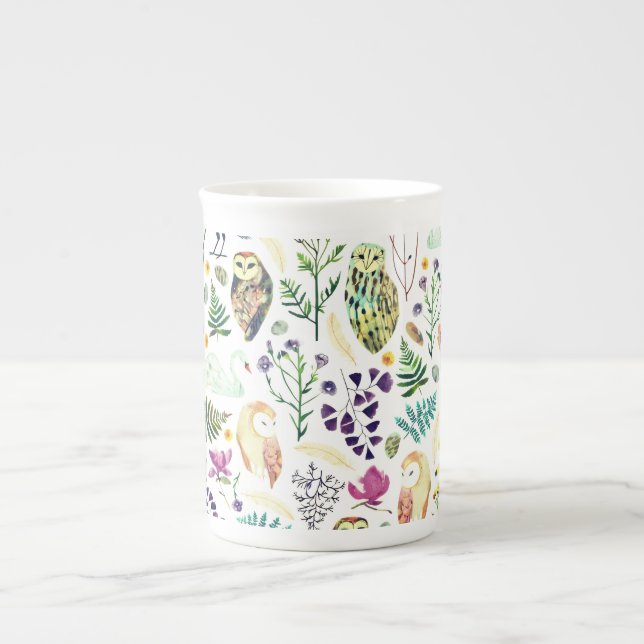 Caneca De Porcelana Nature-Inspired Botanical Pattern Decorative Throw (Frente)