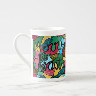 CANECA DE PORCELANA NEUROGRÁFICO E LINHA PRETA DO NATAL DE MERRÍCULA