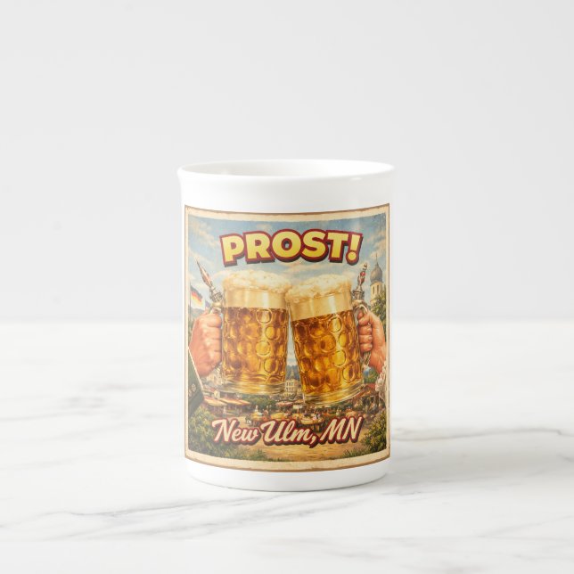 Caneca De Porcelana New Ulm MN Minnesota German Prost Mug (Frente)