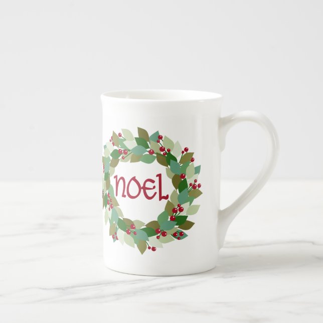 Caneca De Porcelana Noel Christmas Wreath | Festivo (Direita)