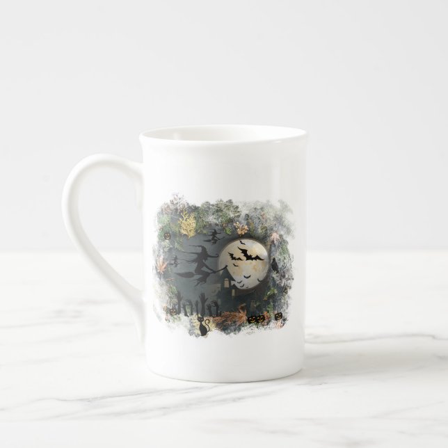 Caneca De Porcelana Noite da Festa das Bruxas (Esquerda)