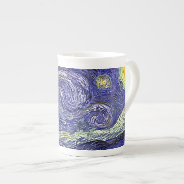 Caneca De Porcelana Noite Estrelada, Vincent Van Gogh. (Frente Esquerda)