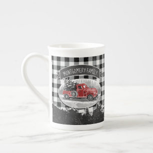 Caneca De Porcelana Nome branco da verificação do búfalo do caminh